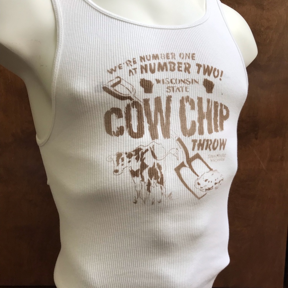 ⚡️WISCONSIN STATE Cow Chip Throw Funny farm top XL
